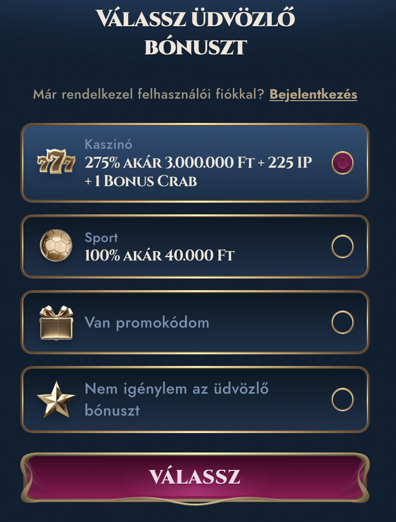 RichRoyal regisztráció