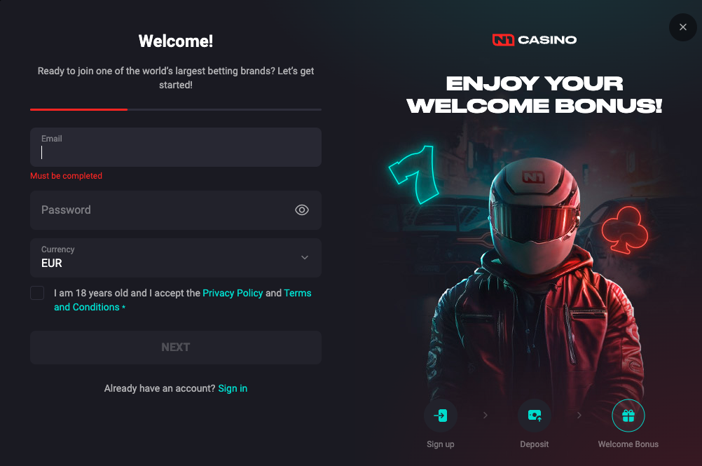 n1 casino regisztráció